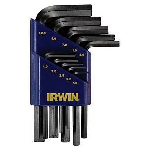 Ключи шестигранные набор L длинные 10 шт 1,5 -2 -2,5 -3 -4 -5 -6 -7 -8 -10 мм с держателем Irwin Т10756-10504809