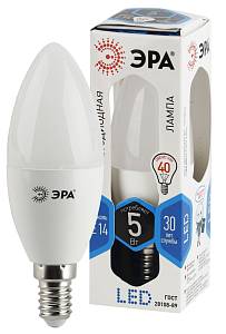 Лампочка светодиодная ЭРА STD LED B35-5W-840-E14 E14 / Е14 5 Вт свеча нейтральный белый свет