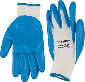 Перчатки ЗУБР "МАСТЕР" маслостойкие для точных работ, с нитриловым покрытием, размер XL (10) 11276-XL