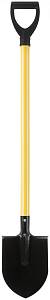 Лопата штыковая ЛКМ, с желтым металлизированным черенком и V-ручкой 185х235х1060 мм КУРС