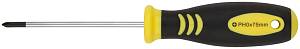 Отвертка &quot;Хард&quot;, CrV сталь, прорезиненная черно-желтая ручка 3х75 мм РН0 FIT