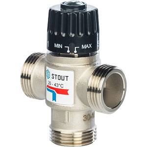 SVM-0020-254325 STOUT Термостатический смесительный клапан для систем отопления и ГВС 1&quot; НР 20-43°С KV 2,5