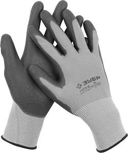 Перчатки ЗУБР "МАСТЕР" для точных работ с полиуретановым покрытием, размер L (9) 11275-L