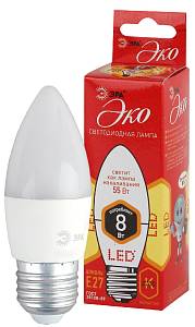 Лампочка светодиодная ЭРА RED LINE ECO LED B35-8W-827-E27 E27 / Е27 8Вт свеча теплый белый свет
